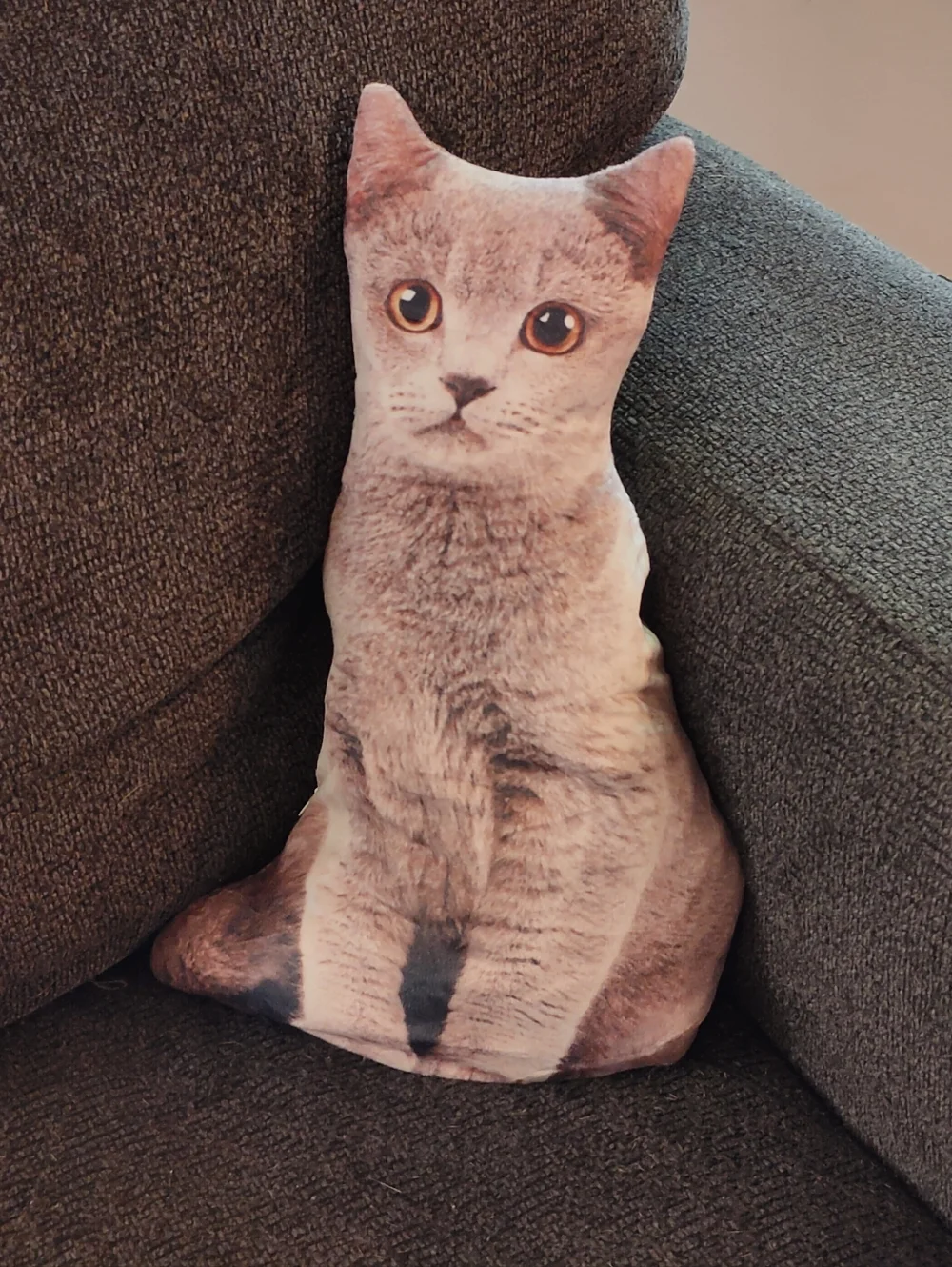 Novelty Realistic Cat Pillow – 14” Decorative Couch Plush For Cat Lovers - Picture 2 of 2